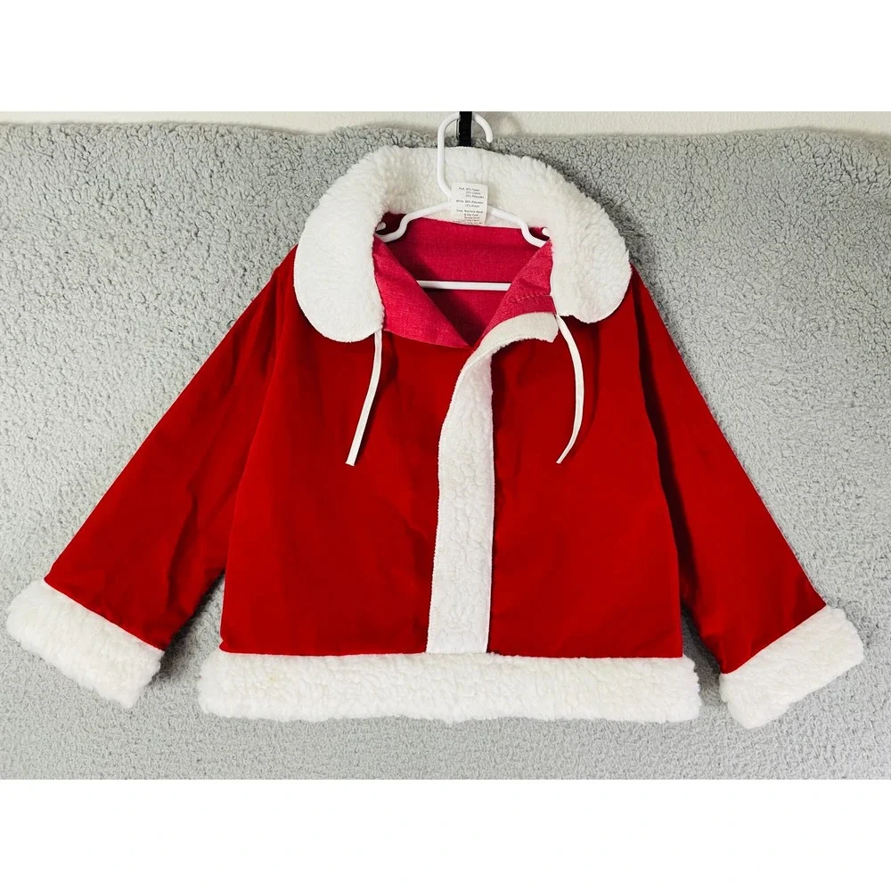 Toddler Santa Suit Jacket Vintage 90s Red White Holiday Christmas Costume